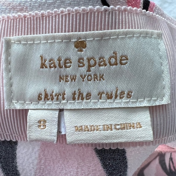 Kate Spade Pink and Black Floral Skirt with Ruffle/Flare Bottom Women’s Size 8 - Picture 10 of 10